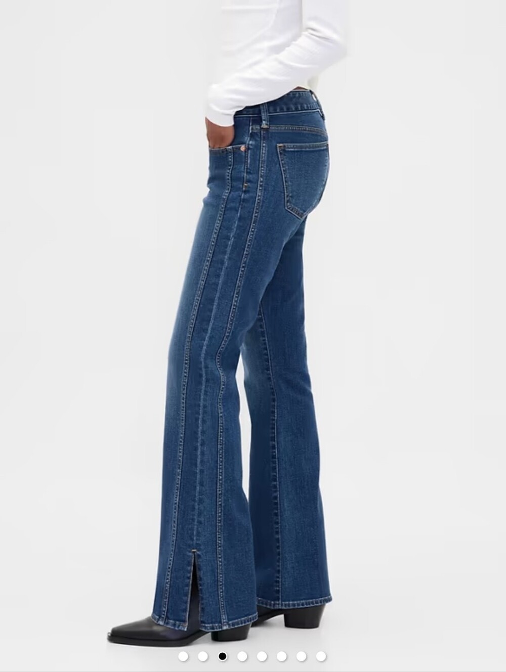 ❤️ GAP LOW RISE LONG & LEAN SEAMED SPLIT-HEM BOOTCUT JEANS, 4 (27) - Picture 4 of 12
